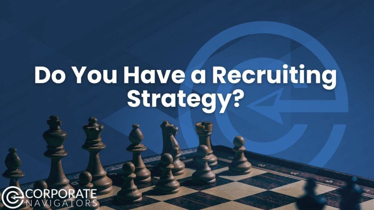 Do you have a recruiting strategy?Chess board pieces in front of a blue background