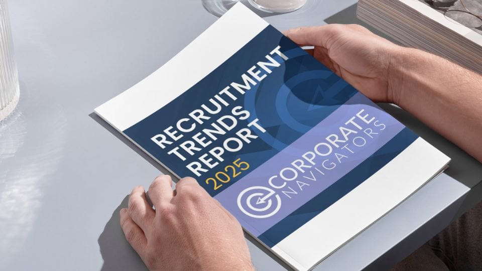 recruitment trends flip book person holding a book corporate navigators