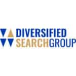 a blue and gold logo diversified search group