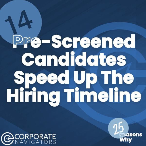 blue and white background pre screened candidates speed up the hiring timeline