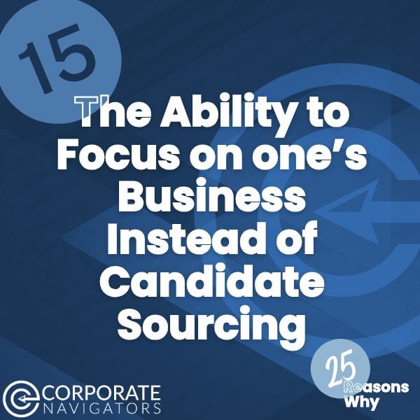 blue and white background the ability to focus on one's business instead of candidate sourcing