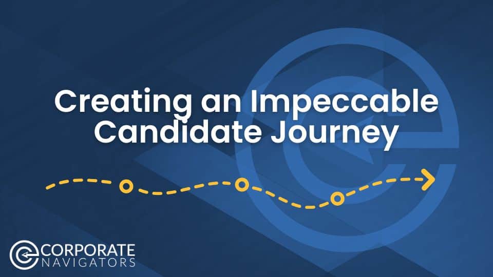 a blue background with white text creating an candidate journey