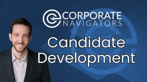 blue and white background mitch on the left candidate development corporate navigators